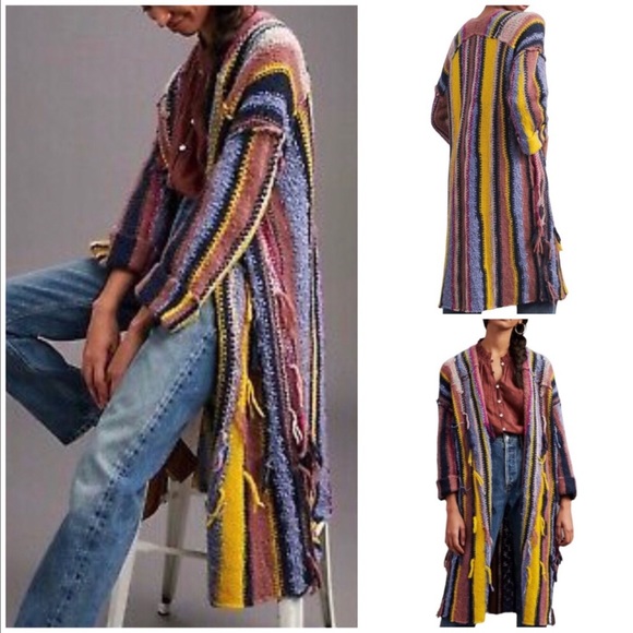 Anthropologie Sweaters - Anthropologie Pilcro Striped Long Cardigan Size M/L